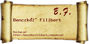 Benczkó Filibert névjegykártya